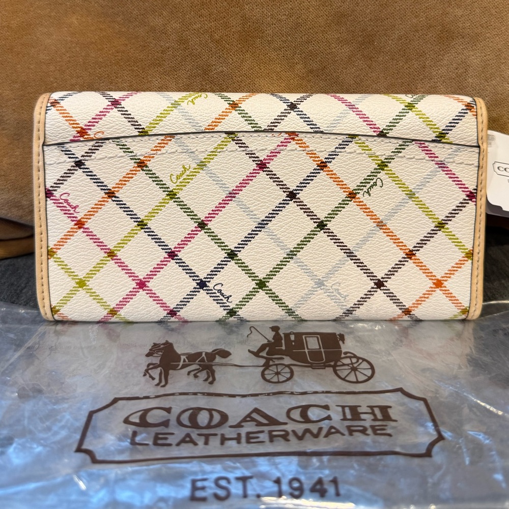 Coach Peyton Tattersall Envelope Wallet F49300 - Picture 2 of 12